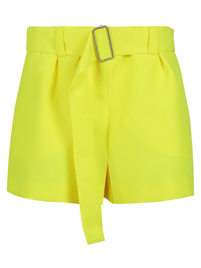 Philosophy Di Lorenzo Serafini Mid-rise Belted Shorts In Yellow
