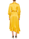 Zimmermann Asymmetric Silk Satin Wrap Dress In Gld Gold