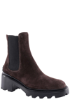 Tod's Brown Black Slip On Ankle Boots