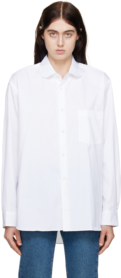 Comme Des Garçons Shirt White Button-down Shirt In 3 White