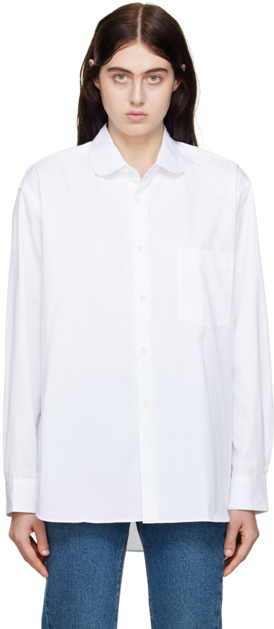 Comme Des Garçons Shirt Pocket Woven Shirt Men White In Cotton