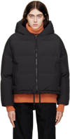 YVES SALOMON BLACK QUILTED DOWN JACKET