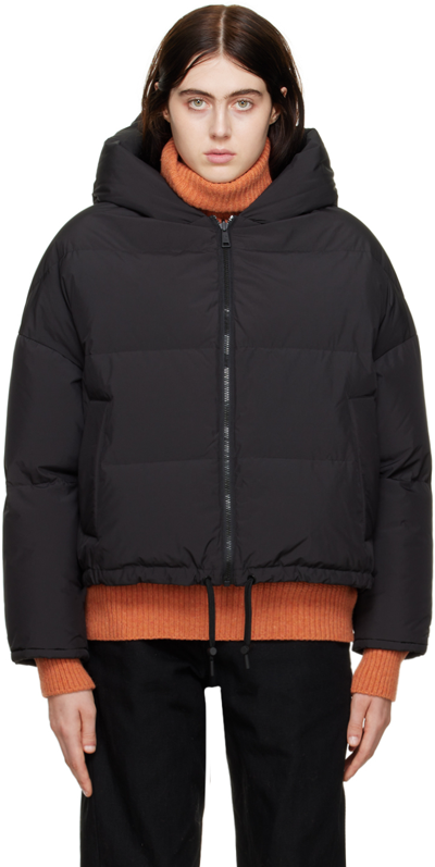 Yves Salomon Black Quilted Down Jacket In C99 Noir