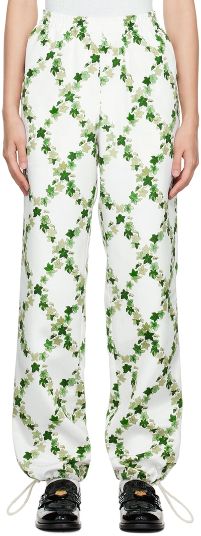 Tanner Fletcher White Ivy League Lounge Pants In Ivy Trellis