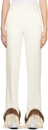 Tanner Fletcher Off-white Ruth Trousers In Ivory Brown