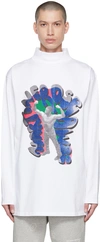 Martine Rose White Graphic Long Sleeve T-shirt In Whunk White Hunk