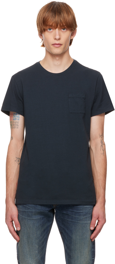 Rrl Navy Garment-dyed T-shirt In K001 - Moto Black