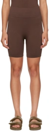 Prism Brown Composed Sport Shorts In Chocolate