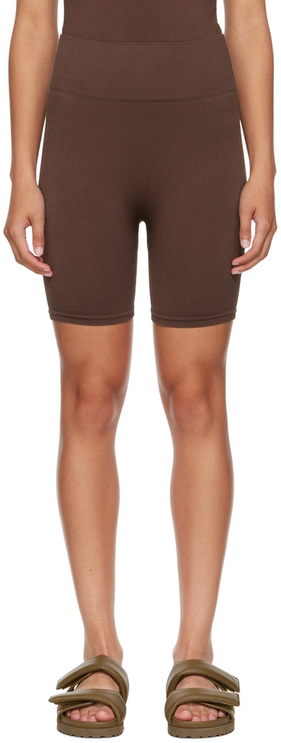 Prism Brown Composed Sport Shorts In Chocolate