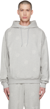 MARTINE ROSE GRAY ALL OVER HOODIE