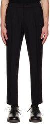 SOLID HOMME BLACK TAPERED TROUSERS