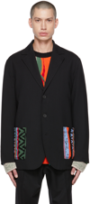 A PERSONAL NOTE 73 BLACK EMBROIDERED BLAZER