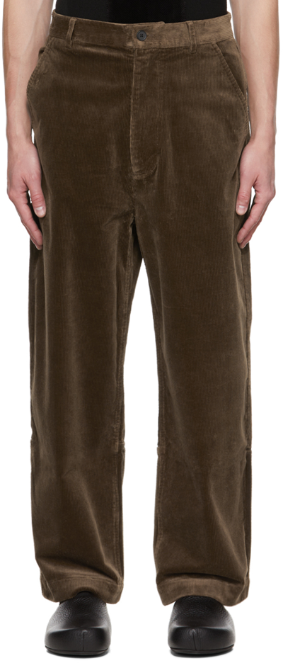 A Personal Note 73 Brown Paneled Trousers In 206 Brown