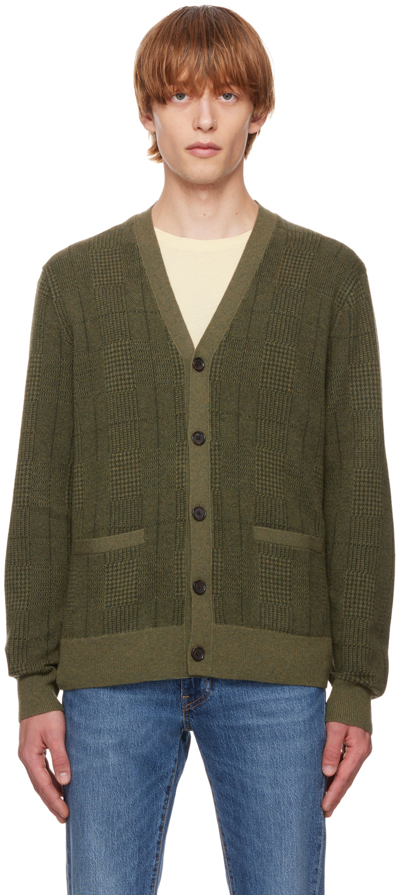 Polo Ralph Lauren Green Check Cardigan In Olive Combo