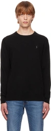 POLO RALPH LAUREN BLACK EMBROIDERED SWEATER