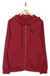 True Religion Brand Jeans Buddha Zip Hoodie In Red Dahlia