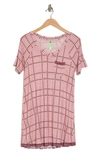 Honeydew Intimates Dream Team Print Sleepshirt In Old Rose Check