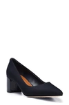 Donald Pliner Stephanid Pointed Toe Block Heel Pump In Navy