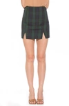 Alexia Admor Tina Slit Plaid Miniskirt In Emerald Plaid