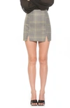 Alexia Admor Tina Slit Plaid Miniskirt In Grey Plaid