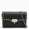 Valentino Black Rockstud Cross-body Bag In Grained Calfskin In Black