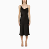 STELLA MCCARTNEY BLACK SATIN MIDI DRESS