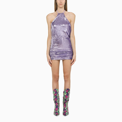 ATTICO LILAC MINI DRESS WITH SEQUINS