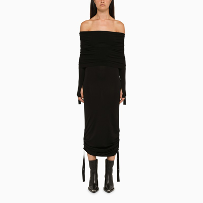 Dion Lee Black Viscose Midi Dress