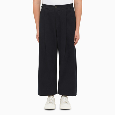 Studio Nicholson Washed Black Sorte Trousers In Blue