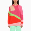 Msgm Intarsia Mohair Blend Knit Sweater In Multicolor