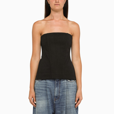 VETEMENTS BLACK COTTON CORSET WITH SLATS 