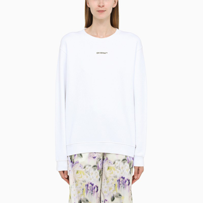 Off-white Tie Dye Arrow Cotton Sweatshirt In White