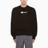 OFF-WHITE BLACK COTTON CREW NECK SWEATSHIRT WITH LOGO