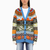 Dsquared2 Cardigan With Graphic Print In Multicolored Wool Woman D-squared2 In Multicolor