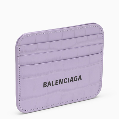 Balenciaga Cash Mini Card Holder In Lilac Leather In Purple