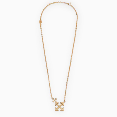 Off-white Arrows Necklace With Gold-coloured Chain In Metal