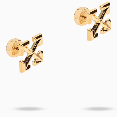 Off-white Gold-coloured Arrows Earrings In Metal