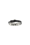 MOSCHINO LEATHER LOGOED BRACELET