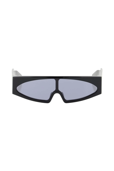 Rick Owens Gene Rectangle-frame Sunglasses In Black