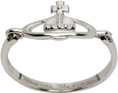 Vivienne Westwood Silver Vendome Ring In P019 Platinum