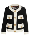 Dsquared2 Two Tone Tweed Boxy Jacket In Nero E Bianco