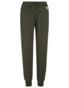 MONCLER MONCLER WOMAN OLIVE GREEN TAPERED FLEECE SPORT PANTS