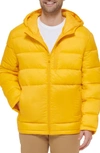 Cole Haan Men's Lightweight Hooded Puffer Jacket In Yellow