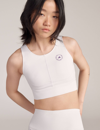 Adidas By Stella Mccartney Logo-print Racerback Crop Top In White