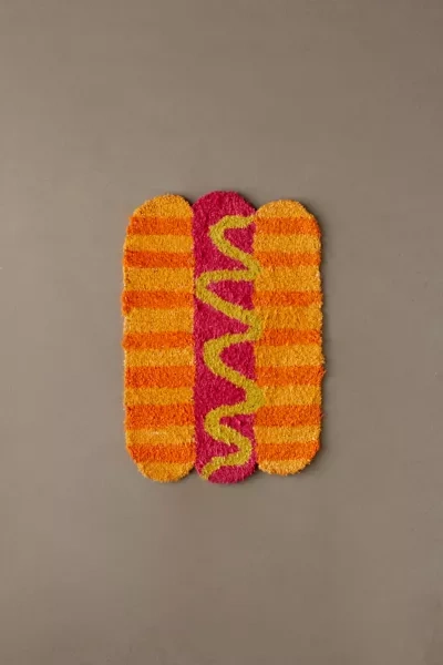 Urban Outfitters Shaped Hot Dog Rug In Orange Multi