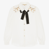 ELIE SAAB GIRLS TEEN IVORY & GOLD BLOUSE