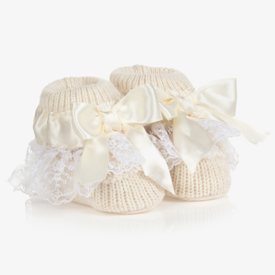 Caramelo Baby Girls Ivory Booties