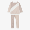 CARAMELO GIRLS BEIGE COTTON TRACKSUIT