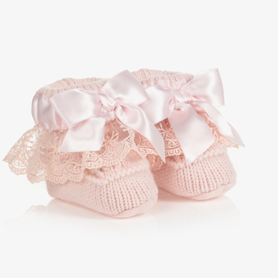 Caramelo Baby Girls Pink Booties