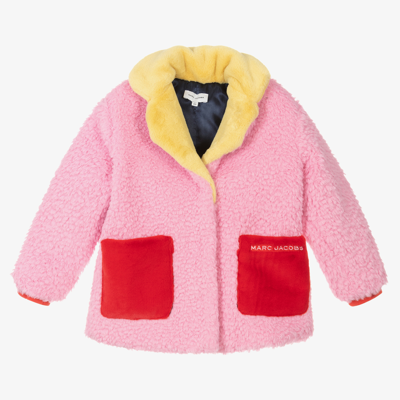Marc Jacobs Babies'  Girls Pink & Red Fleece Coat